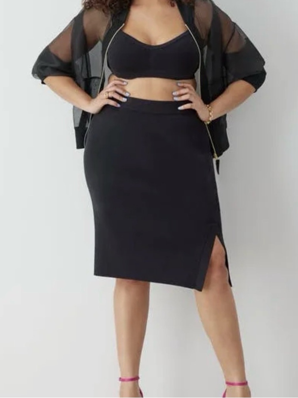 Elegant Women’s Ribbed Pencil Skirt